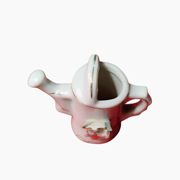 Vintage Miniature Ceramic Watering Can Porcelain Flower Design Made In Japan - Picture 5 of 6
